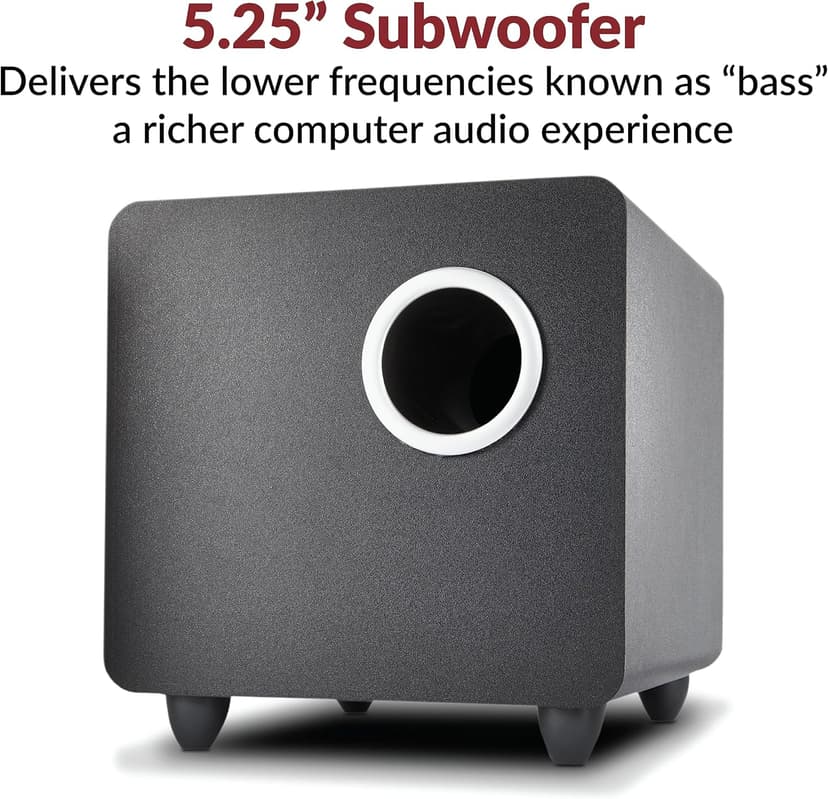 Cyber Acoustics CA-3610 2.1 Multimedia Speaker System with Subwoofer, Perfect Computer Speakers for PC or Mac, Great for Music, Movies, and Gaming