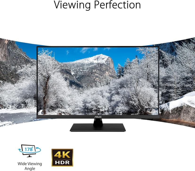ASUS 31.5” 4K HDR Eye Care Monitor (VP327Q) – UHD (3840 x 2160), 99% sRGB, HDR-10, Adaptive-Sync, Speakers, DisplayPort, HDMI, Flicker Free, Blue Light Filter, VESA Mountable,Black