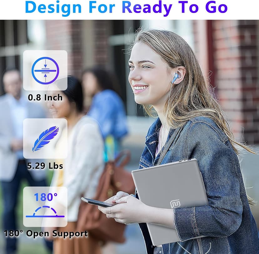 16 Inch Laptop Computer 2025, Gaming Laptop, 16GB RAM 1TB SSD, N100 Processor, FHD 1920 * 1200, 180° Open, Backlit Keyboard, Windows 11 Pro, Fingerprint Unlock, UHD Graphics 750 MHz, Student