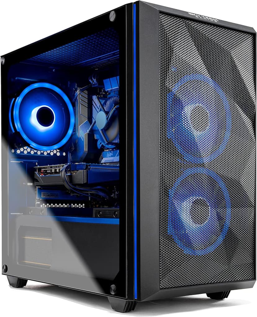 Skytech Gaming Chronos Mini Gaming Computer PC Desktop - Intel Core-i3 10100F 3.6GHz, GTX 1650 4G, 500GB SSD, 8G 3000, RGB Fans, AC WiFi, Windows 10 Home 64-bit,Black