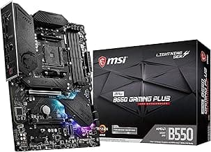 MSI MPG B550 Gaming Plus Computer Gaming Motherboard (AMD AM4, Ryzen 5000 & 3000 Series, DDR4, PCIe 4.0, SATA 6Gb/s, M.2, USB 3.2 Gen 2, HDMI/DP, ATX) AMD PC Motherboards (Renewed)