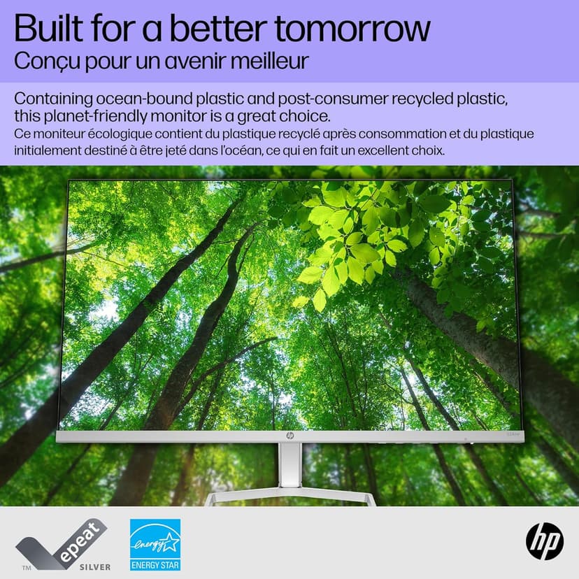 HP Series 5 24 inch FHD Monitor, Full HD Display (1920 x 1080), IPS Panel, 99% sRGB, 1500:1 Contrast Ratio, 300 nits, Eye Ease with Eyesafe Certification, 524sa (2024)