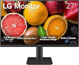 LG 27MS550-B 27 inch IPS Computer Monitor FHD (1920x1080) 100Hz 5ms Reader Mode Tilt/Height Stand Built in Speaker Borderless Design OnScreen Control Black Stabilizer DAS Crosshair HDMI Black