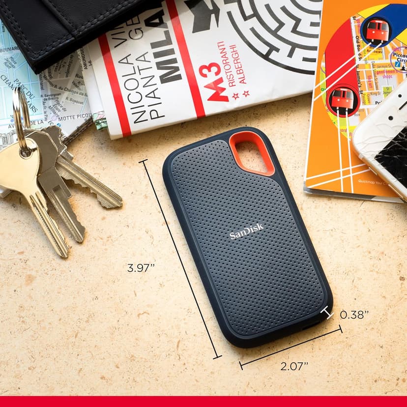 SanDisk 8TB Extreme Portable SSD - Up to 1050MB/s, USB-C, USB 3.2 Gen 2, IP65 Water and Dust Resistance, Updated Firmware - External Solid State Drive - SDSSDE61-8T00-G25