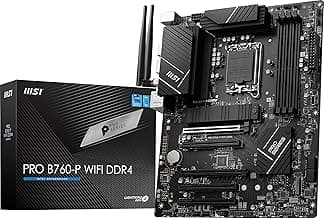 msi PRO B760-P WiFi DDR4 ProSeries Motherboard (Supports 12th/13th/14th Gen Intel Processors, LGA 1700, DDR4, PCIe 4.0, M.2, 2.5Gbps LAN, USB 3.2 Gen2, HDMI/DP, Wi-Fi 6E, Bluetooth 5.3, ATX)