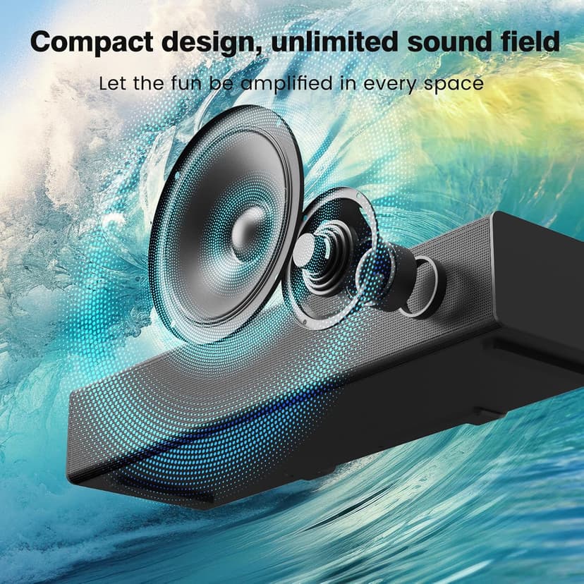 Miroir 5.1 Sound Bar for TV with Dolby Atmos & Wireless Subwoofer, 410W Bluetooth Soundbar for Smart TV, Immersive 3D Sound Home Theater System with Adjustable Surround Bass, for HDMI eARC
