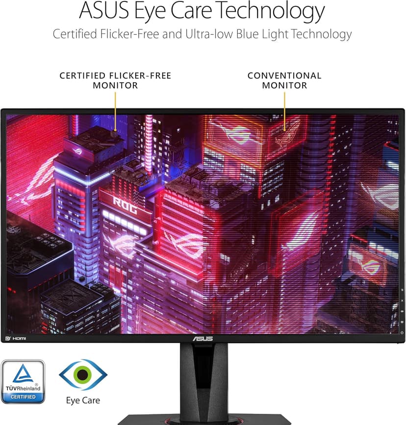 ASUS TUF Gaming 27" 2K HDR Gaming Monitor (VG27AQ) - QHD (2560 x 1440), 165Hz (Supports 144Hz), 1ms, Extreme Low Motion Blur, Speaker, G-SYNC Compatible, VESA Mountable, DisplayPort, HDMI ,Black