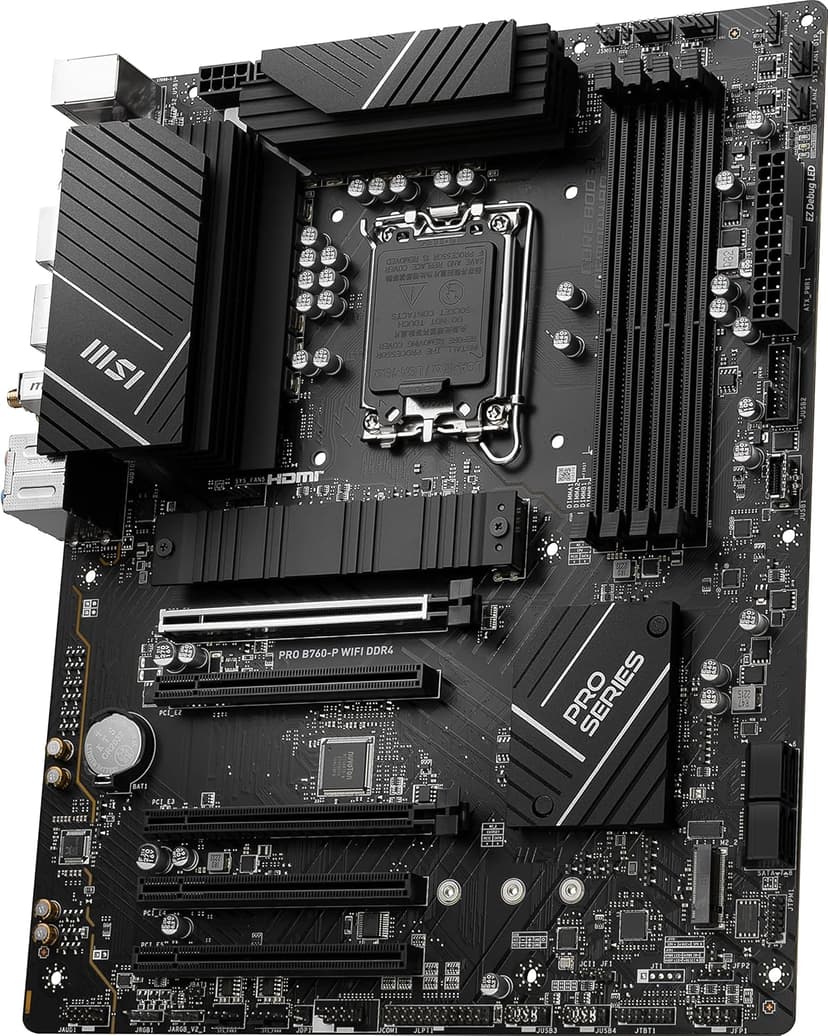msi PRO B760-P WiFi DDR4 ProSeries Motherboard (Supports 12th/13th/14th Gen Intel Processors, LGA 1700, DDR4, PCIe 4.0, M.2, 2.5Gbps LAN, USB 3.2 Gen2, HDMI/DP, Wi-Fi 6E, Bluetooth 5.3, ATX)