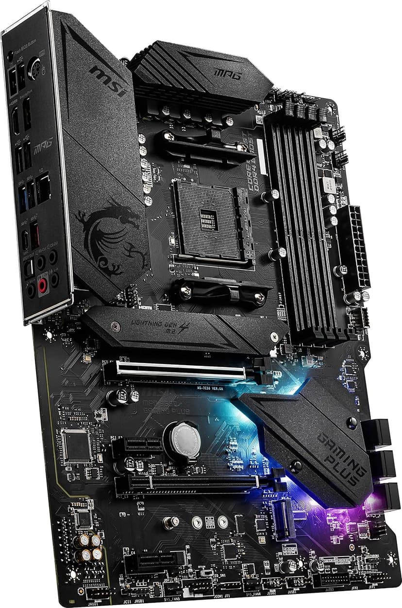 MSI MPG B550 GAMING PLUS Gaming Motherboard (AMD AM4, DDR4, PCIe 4.0, SATA 6Gb/s, M.2, USB 3.2 Gen 2, HDMI/DP, ATX)