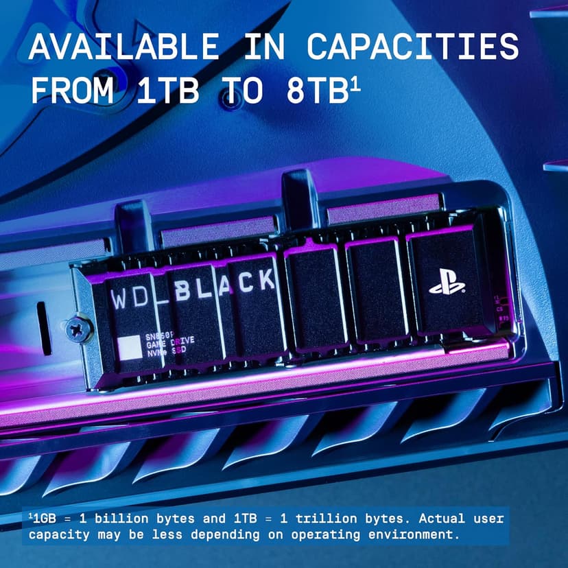 WD_BLACK 8TB SN850P NVMe M.2 SSD Officially Licensed Storage Expansion for PS5 Consoles, up to 7200MB/s, with heatsink - WDBBYV0080BNC-WRSN