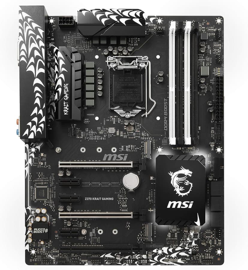 MSI Performance GAMING Intel 8th Gen LGA 1151 M.2 DVI HDMI USB 3.1 Gigabit LAN SLI CFX ATX Motherboard (Z370 KRAIT GAMING)