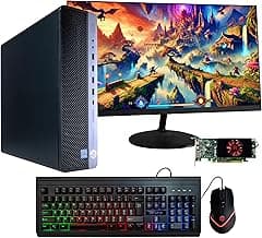 HP Prebuilt Gaming Desktop PC Intel i5 + Radeon RX550 4GB GPU 1080p Gaming PC 16GB DDR4 RAM 500GB SSD Wi-Fi 5G + Bluetooth Windows 11 Pro 24in LCD Monitor (Renewed)