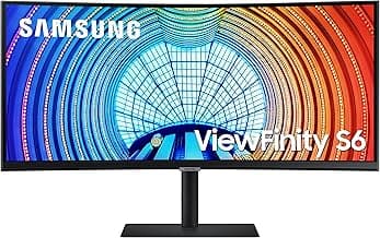 SAMSUNG Viewfinity S65UA Series 34-Inch Ultrawide QHD Curved Monitor, 100Hz, USB-C, HDR10 (1 Billion Colors), Height Adjustable Stand, TUV-certified Intelligent Eye Care (LS34A654UBNXGO),Black