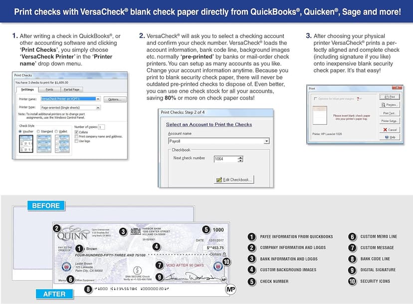 VersaCheck X1 Gold 2023 - Finance and Check Creation Software [PC Download]