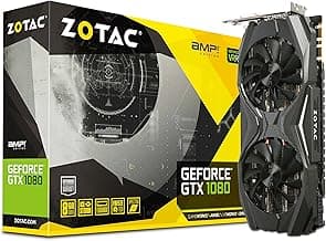 ZOTAC GeForce GTX 1080 AMP! Edition, ZT-P10800C-10P, 8GB GDDR5X Ice Storm Cooling, Metal Wraparound Carbon ExoArmor exterior, Ultra-wide 100mm Fans Gaming Graphics Card