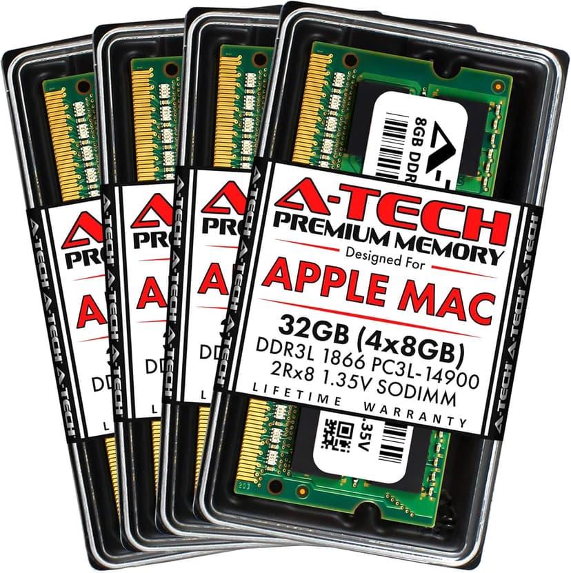 A-Tech 32GB (4x8GB) RAM for Apple iMac Late 2015 27 inch Retina 5K | DDR3L 1866MHz / 1867MHz PC3L-14900 1.35V 204-Pin SODIMM Memory Upgrade Kit