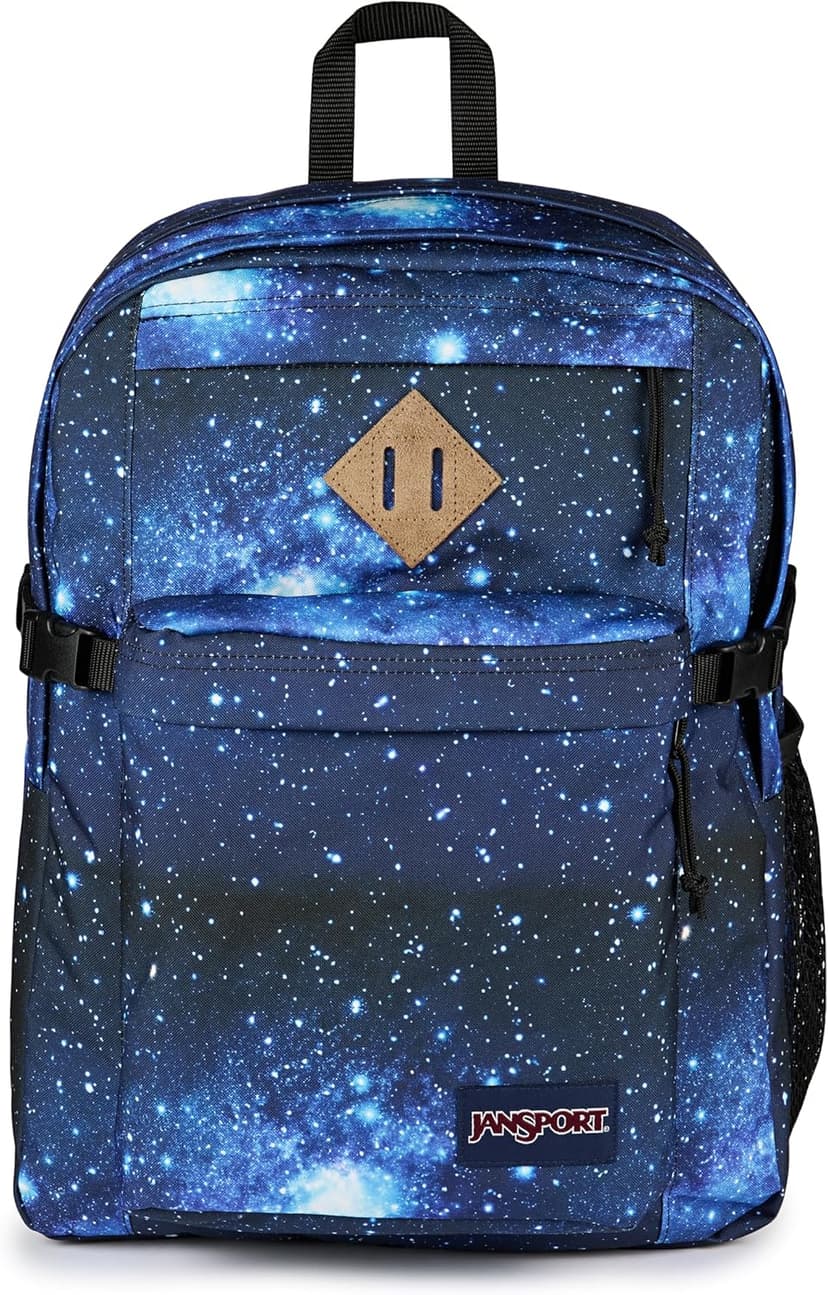 JanSport Main Campus Backpack - Travel or Work Backpack with 15-Inch Laptop Sleeve and Dual Water Bottle Pockets, Stellar Starfield