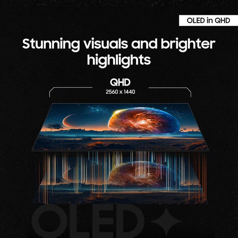 Samsung 27” Odyssey OLED G6 (G61SD) QHD & QD-OLED 240Hz 0.03ms FreeSync Premium Pro Gaming Monitor with Sleek Metal Design, 3 Year Warranty, US, LS27DG610SNXZA