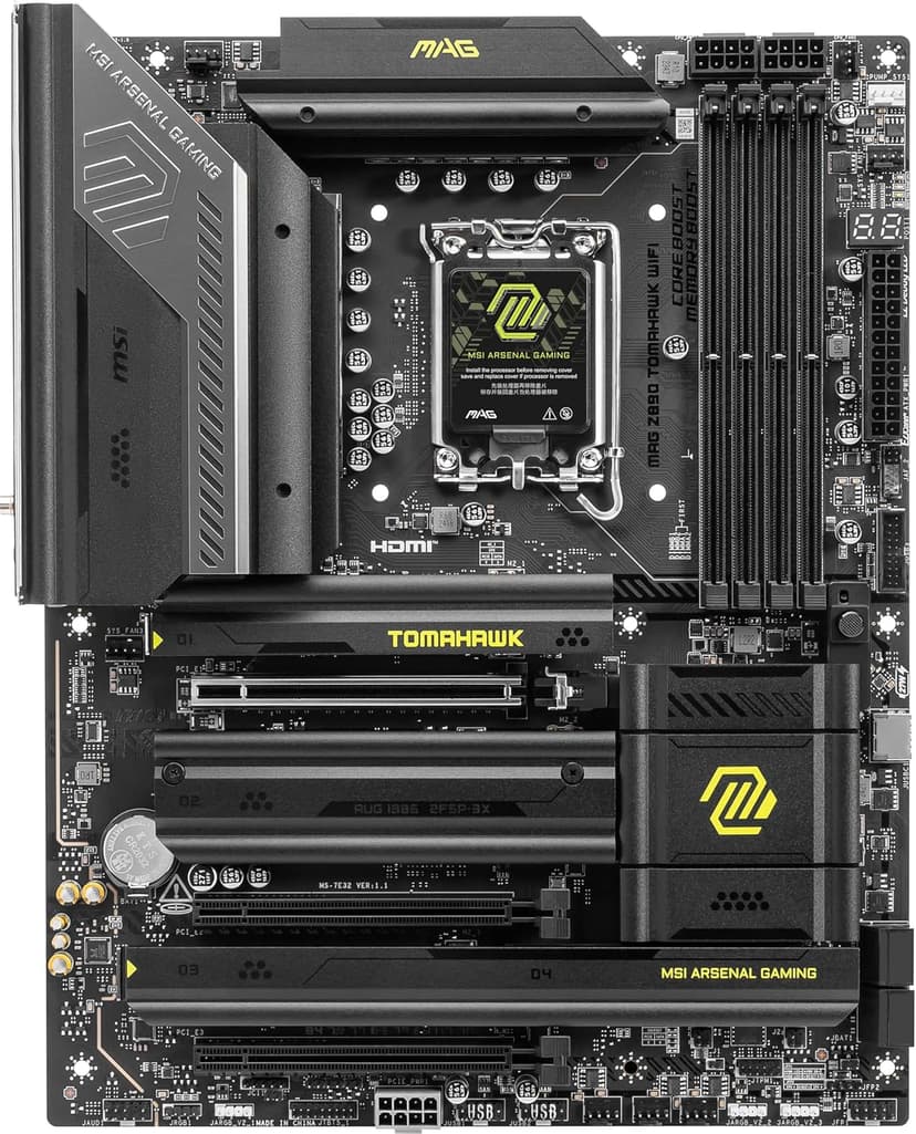 MSI MAG Z890 Tomahawk WiFi Gaming Motherboard (Supports Core Ultra Series 2 Intel Processors, LGA 1851, DDR5, PCIe 5.0, M.2, SATA, 5Gbps LAN, USB Type-C, Wi-Fi 7, Bluetooth 5.4, Thunderbolt 4, ATX)