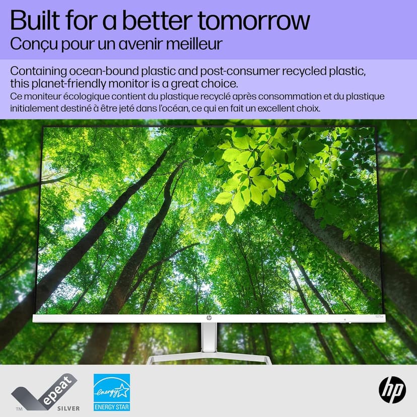 HP Series 5 27 inch FHD Monitor, Full HD Display (1920 x 1080), IPS Panel, 99% sRGB, 1500:1 Contrast Ratio, 300 nits, Eye Ease with Eyesafe Certification, 527sa (2024)