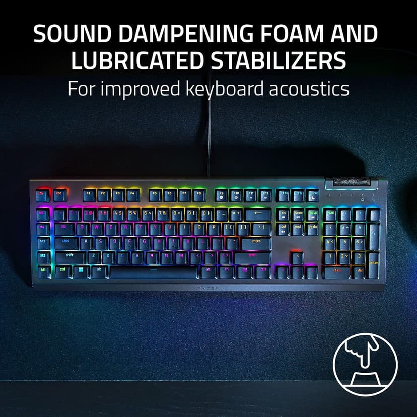 Razer BlackWidow V4 X Mechanical Gaming Keyboard: Yellow Switches Linear & Silent - 6 Macro Keys - Chroma RGB - Doubleshot ABS Keycaps - Roller & Media Keys - Snap Tap