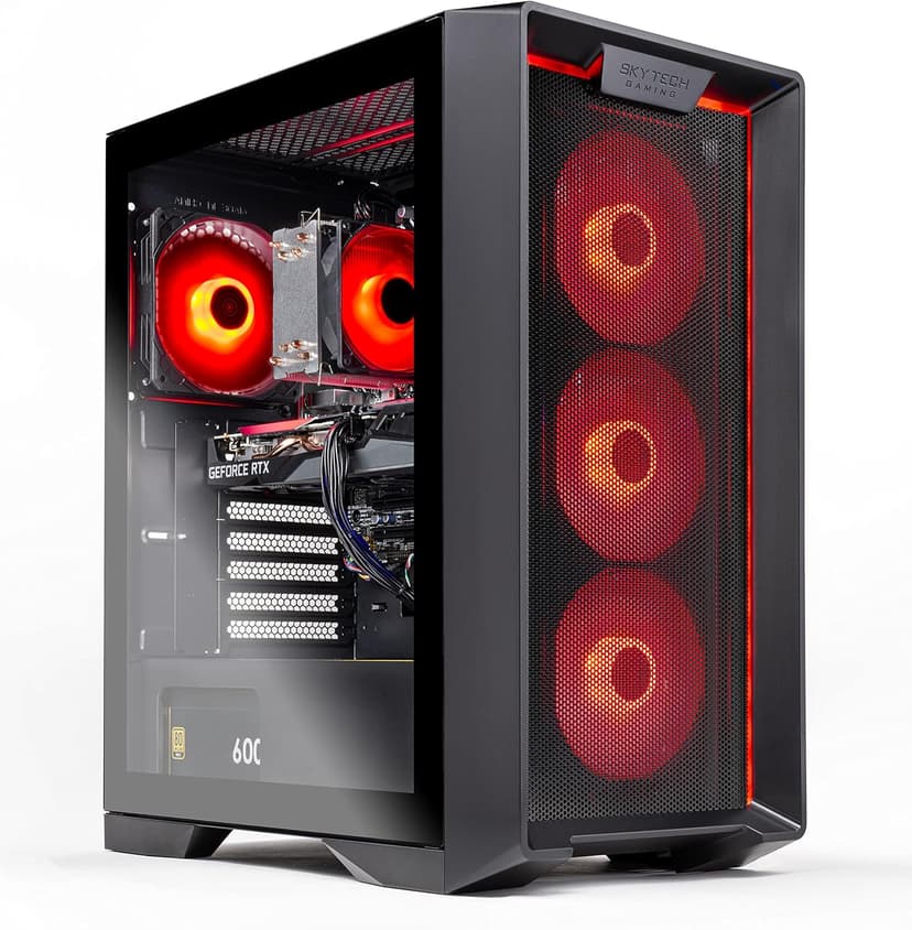 Skytech Gaming Nebula Gaming PC Desktop – Intel Core i5 13400F 2.5 GHz, NVIDIA RTX 4060, 1TB NVME SSD, 16GB DDR4 RAM 3200, 600W Gold PSU, 11AC Wi-Fi, Windows 11 Home 64-bit,Black