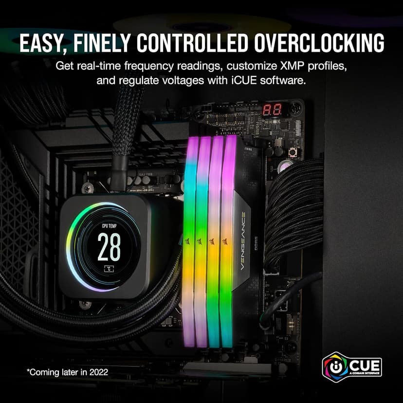 CORSAIR VENGEANCE RGB DDR5 RAM 32GB (2x16GB) 6000MHz CL30-36-36-76 1.40V AMD EXPO Intel XMP Desktop Computer Memory - Gray (CMH32GX5M2B6000Z30K)