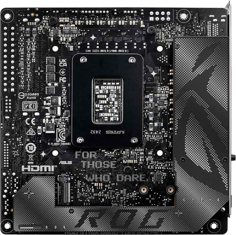 ASUS ROG STRIX B860-I GAMING WIFI B860 LGA 1851 mITX Mini-ITX motherboard, Intel® Core™ Ultra Series 2 Ready, Advanced AI ready, 10+1+2+1 stage, DDR5, 2.5G LAN, WiFi7, M.2, Thunderbolt™ 4, USB Type-C®