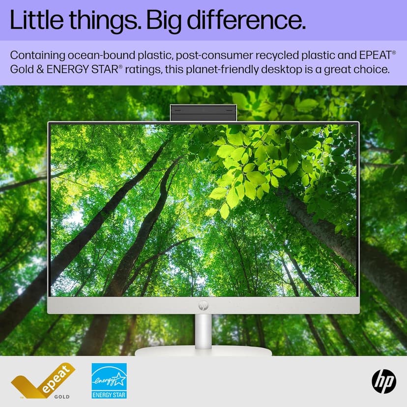 HP 23.8 inch All-in-One Desktop PC, FHD Display, AMD Athlon Silver 7120U, 8 GB RAM, 256 GB SSD, AMD Radeon Graphics, Windows 11 Home, 24-cr0010 (2023)