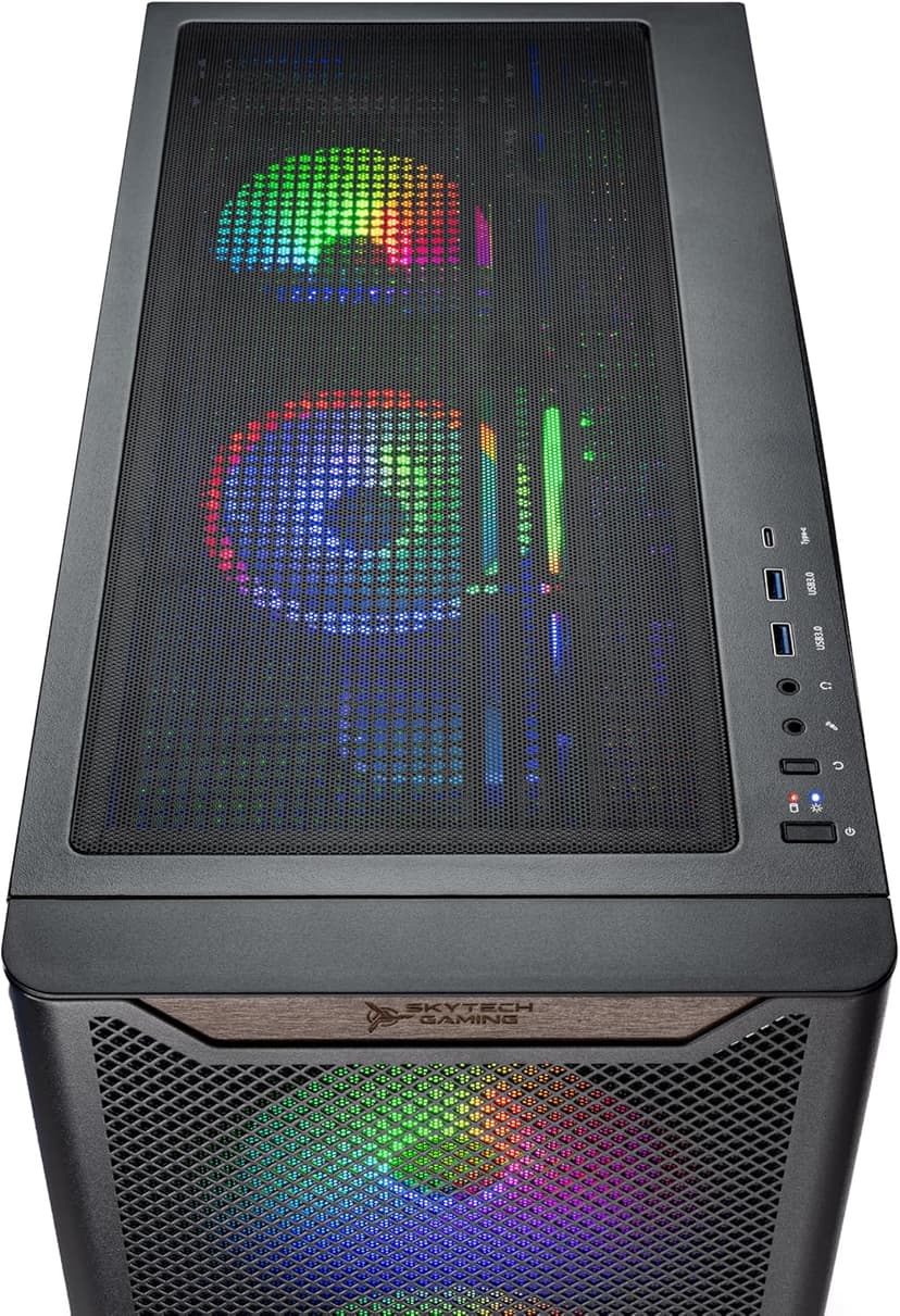 Skytech Chronos Gaming PC Desktop, Ryzen 7 7700 3.8 GHz (5.3GHz Turbo Boost), AMD RX 9070 XT 16GB GDDR6, 2TB Gen4 NVMe SSD, 32GB DDR5 RAM 6000 RGB, 850W Gold ATX 3.0 PSU, Wi-Fi, Win 11