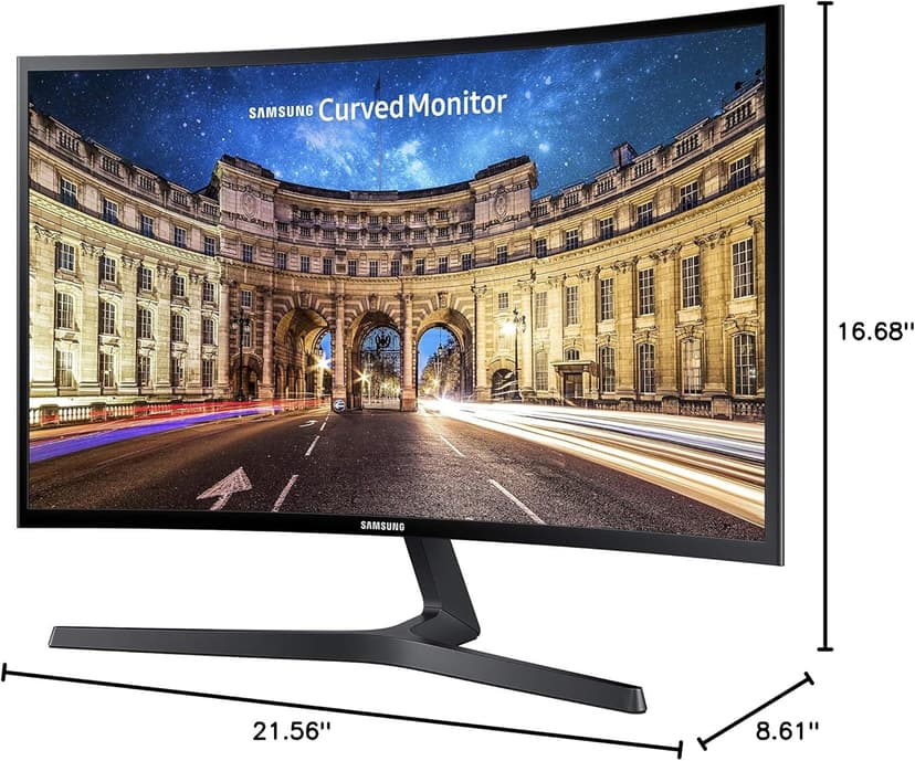 SAMSUNG 23.5” CF396 Curved Computer Monitor, AMD FreeSync for Advanced Gaming, 4ms Response Time, Wide Viewing Angle, Ultra Slim Design, LC24F396FHNXZA, Black