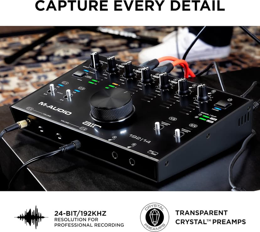 M-Audio AIR 192x14 - USB Audio Interface for Studio Recording with 8 In and 4 Out, MIDI Connectivity, and Software from MPC Beats and Ableton Live Lite