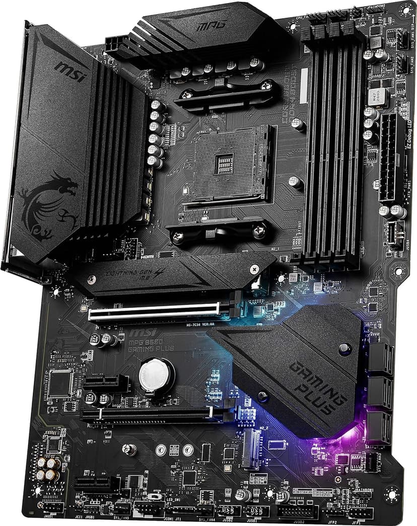 MSI MPG B550 Gaming Plus Computer Gaming Motherboard (AMD AM4, Ryzen 5000 & 3000 Series, DDR4, PCIe 4.0, SATA 6Gb/s, M.2, USB 3.2 Gen 2, HDMI/DP, ATX) AMD PC Motherboards (Renewed)