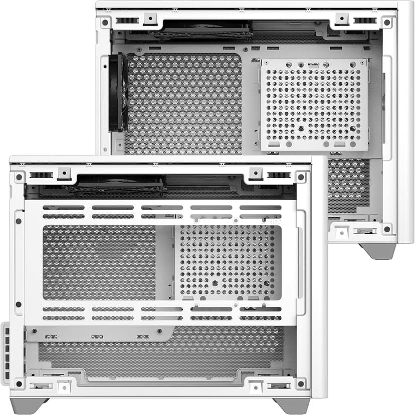 Cooler Master NR200 White Mini-ITX PC Case, 330mm Horizontal Triple-Slot Mount GPU, 240mm|280mm AIO, SFX PSU 130mm, Compatible RX 7900 XTX|4080 Super, Vented Panels, DIY