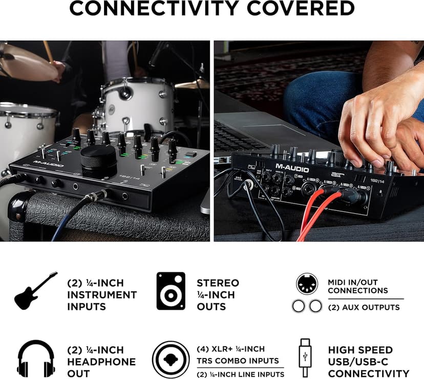 M-Audio AIR 192x14 - USB Audio Interface for Studio Recording with 8 In and 4 Out, MIDI Connectivity, and Software from MPC Beats and Ableton Live Lite