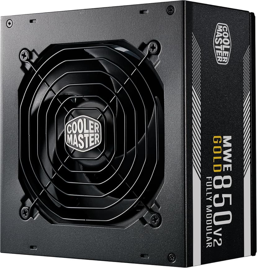 Cooler Master MWE Gold 850 V2 Full Modular, 850W, 80+ Gold Efficiency, 2 EPS Connectors, 120mm HDB Fan, Semi-fanless Operation, 5 Year Warranty