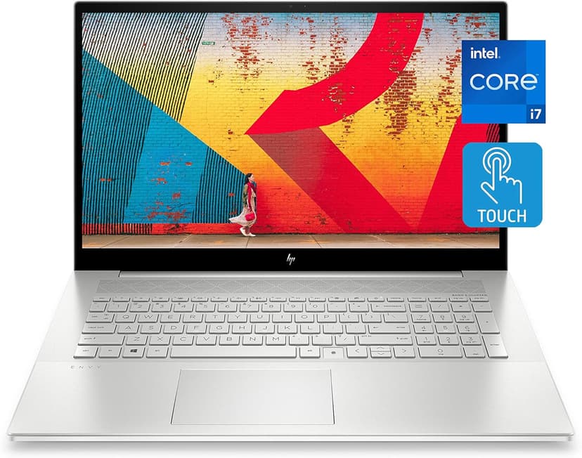 HP Envy 17 Laptop, 11th Gen Intel Core i7-1165G7, 12 GB RAM, 1 TB SATA Hard Drive & 256 GB SSD Storage, 17.3-inch Full HD IPS Touchscreen, Windows 10 Home, HD Webcam, Audio by B&O (17-cg1010nr, 2021)
