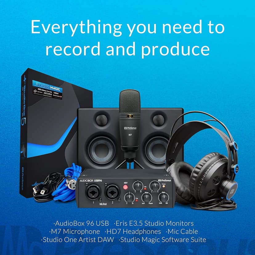 PreSonus AudioBox USB 96 Studio Ultimate Bundle - 25th Anniversary Edition with Studio One Pro Software
