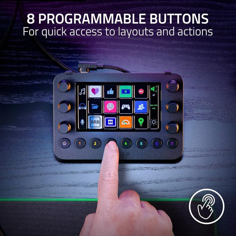 Razer Stream Controller: All-In-One Keypad for Streaming - 12 Haptic Switchblade Keys - 6 Tactile Analog Dials - 8 Programmable Buttons - Designed for PC & Mac Compatibility