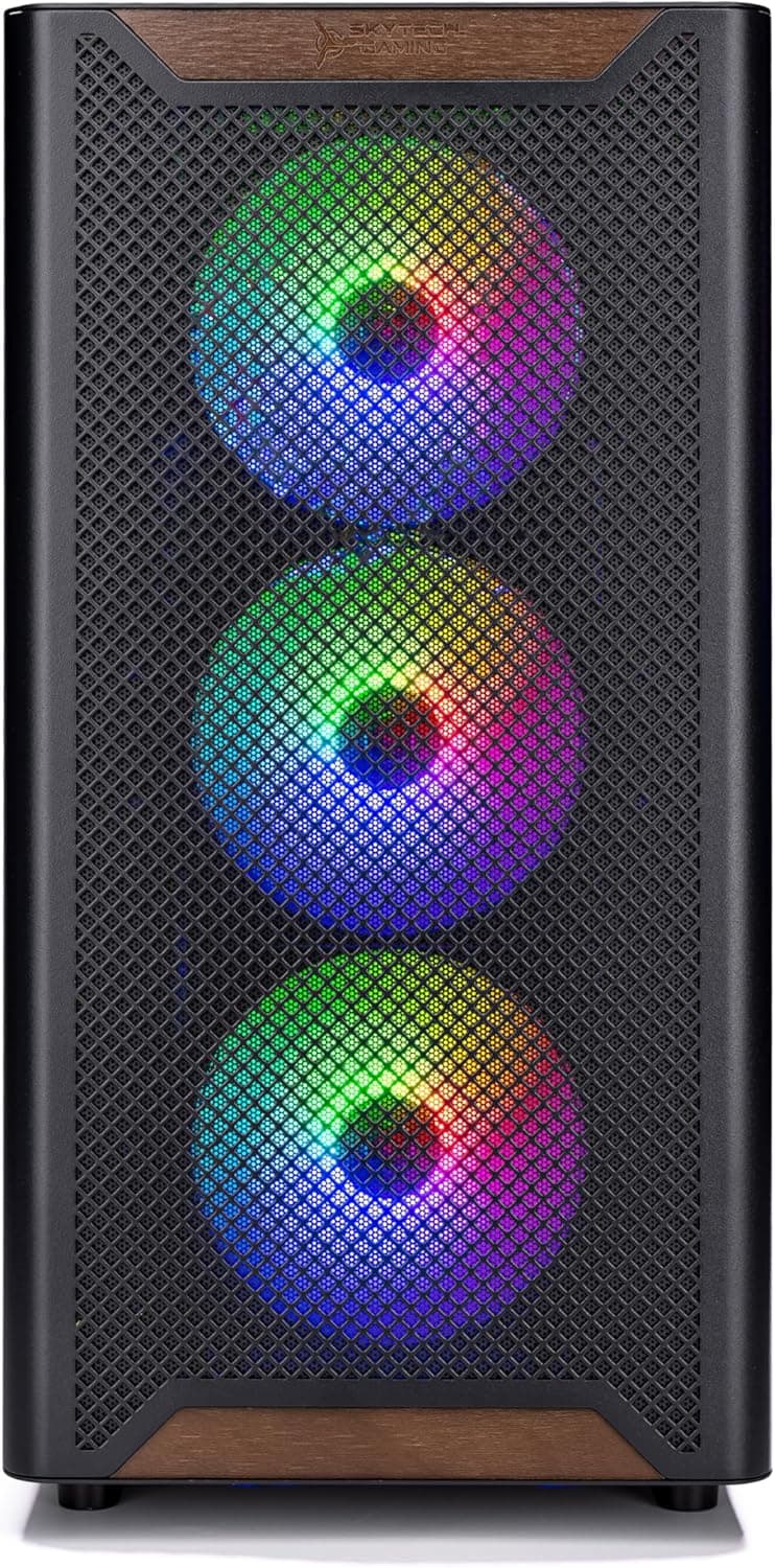 Skytech Chronos Gaming PC Desktop, Ryzen 7 7700 3.8 GHz (5.3GHz Turbo Boost), AMD RX 9070 XT 16GB GDDR6, 2TB Gen4 NVMe SSD, 32GB DDR5 RAM 6000 RGB, 850W Gold ATX 3.0 PSU, Wi-Fi, Win 11