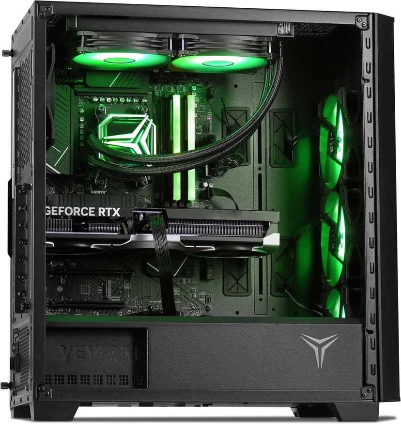YEYIAN Phoenix Mesh AI Gaming Desktop - AMD Ryzen 7 9800X3D 5.2GHz | RTX 5080 16GB GDDR7 | 32GB DDR5 RGB 6000MHz| 2TB NVMe Gen4 SSD | B650 Motherboard | 240mm AIO | 1000W PSU | Win 11 Home VR Ready
