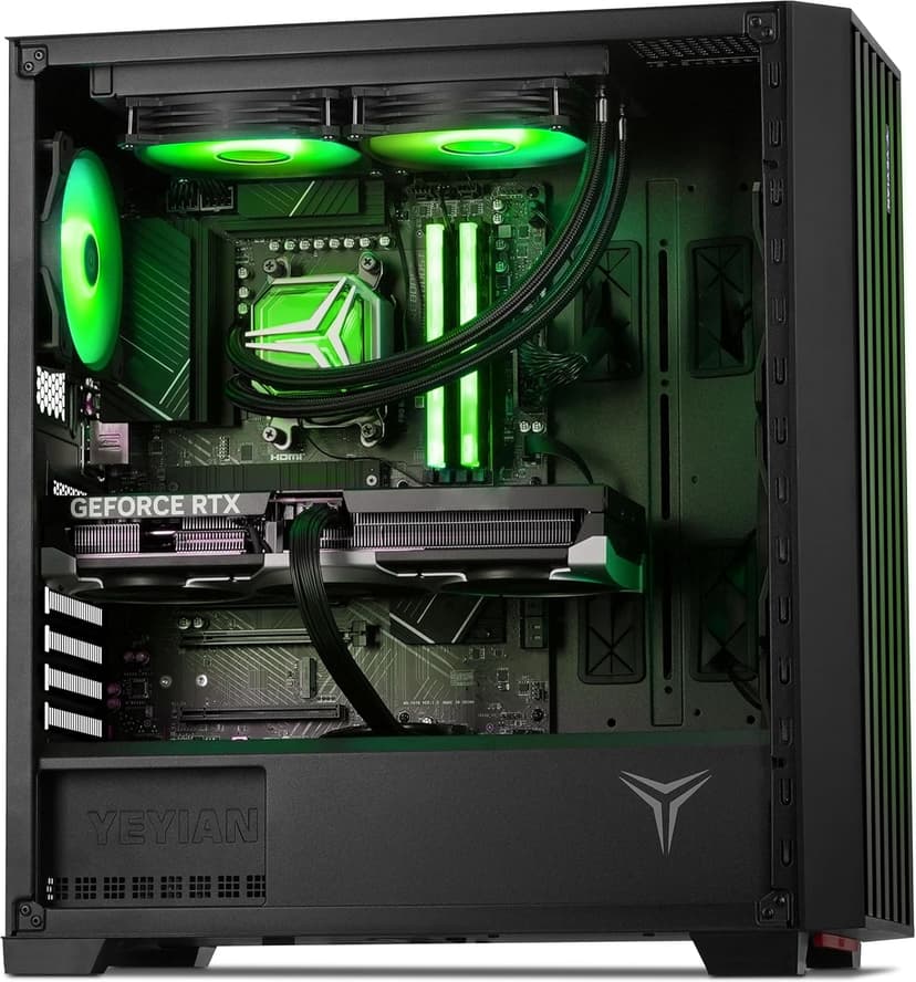 YEYIAN Phoenix Mesh AI Gaming Desktop - AMD Ryzen 7 9800X3D 5.2GHz | RTX 5080 16GB GDDR7 | 32GB DDR5 RGB 6000MHz| 2TB NVMe Gen4 SSD | B650 Motherboard | 240mm AIO | 1000W PSU | Win 11 Home VR Ready