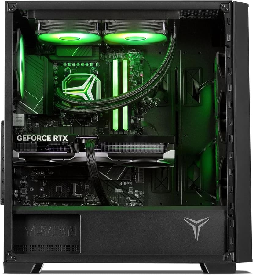 YEYIAN Phoenix Mesh AI Gaming Desktop - AMD Ryzen 7 9800X3D 5.2GHz | RTX 5080 16GB GDDR7 | 32GB DDR5 RGB 6000MHz| 2TB NVMe Gen4 SSD | B650 Motherboard | 240mm AIO | 1000W PSU | Win 11 Home VR Ready