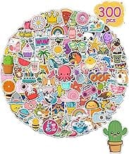 300 Pcs Stickers for Kids, Cute Water Bottle Vinyl Waterproof Laptop Stickers for Students Gifts School Supplies Classroom Teacher Prizes Sticker Pack for Kids Girls Teens