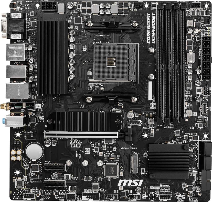 MSI B550M PRO-VDH WiFi ProSeries Motherboard (AMD Ryzen 5000, AM4, DDR4, PCIe 4.0, SATA 6Gb/s, M.2, USB 3.2 Gen 1, Wi-Fi, Bluetooth, D-SUB/HDMI/DP, Micro-ATX)