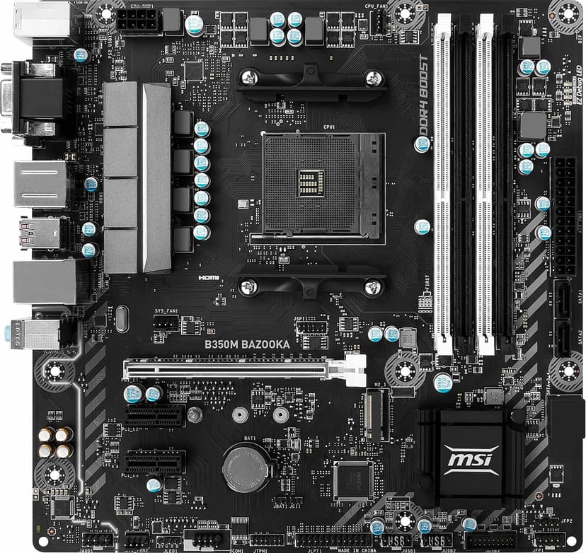 MSI Gaming AMD Ryzen B350 DDR4 VR Ready HDMI USB 3 CFX micro-ATX Motherboard (B350M BAZOOKA)