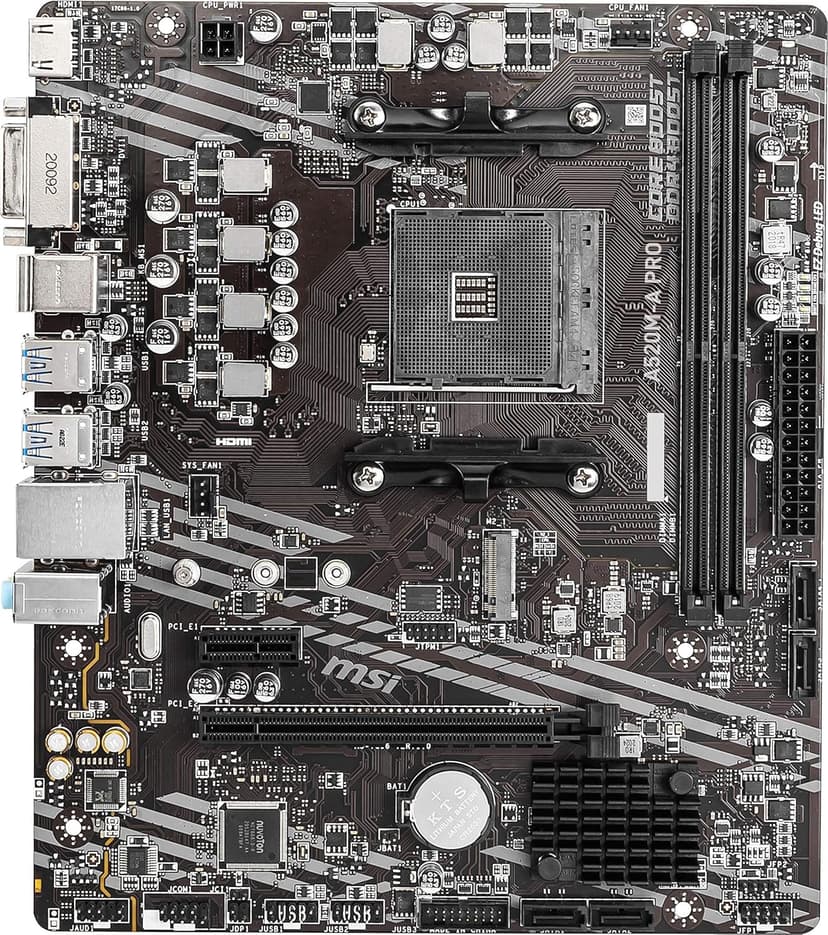 MSI A520M-A PRO Gaming Motherboard (AMD Ryzen 5000, AM4, DDR4, PCIe 3.0, SATA 6Gb/s, M.2, USB 3.2 Gen 1, DVI/HDMI, Micro-ATX)