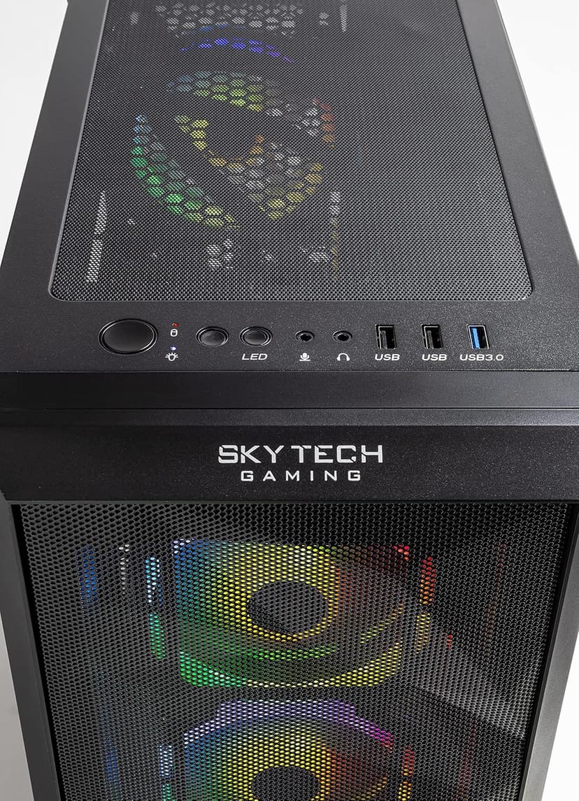 Skytech Gaming Chronos Mini Gaming Computer PC Desktop - Intel Core-i3 10100F 3.6GHz, GTX 1650 4G, 500GB SSD, 8G 3000, RGB Fans, AC WiFi, Windows 10 Home 64-bit,Black